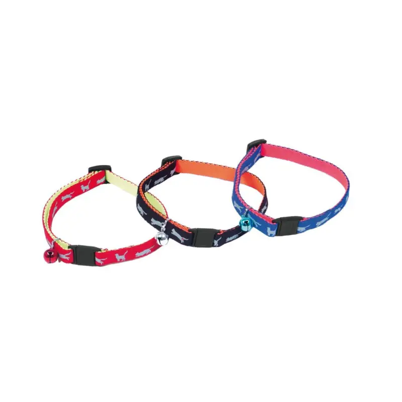 Achat Immédiat Collier bicol nylon Martin Sellier noir 10-25/35cm pour chat