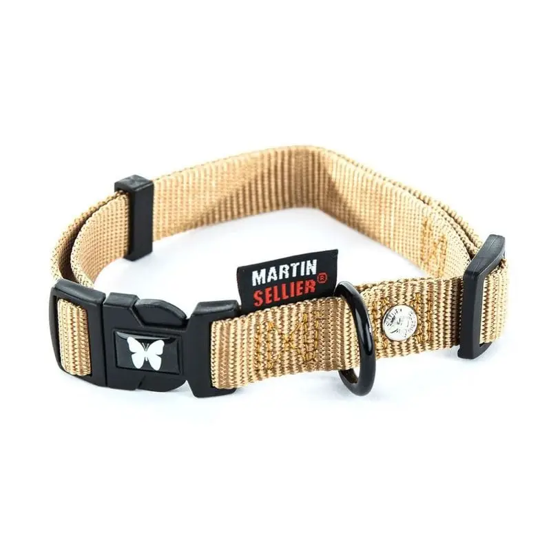 Collier nylon réglable Martin Sellier beige 20-40/55cm pour chien Seulement Aujourd&rsquo;hui