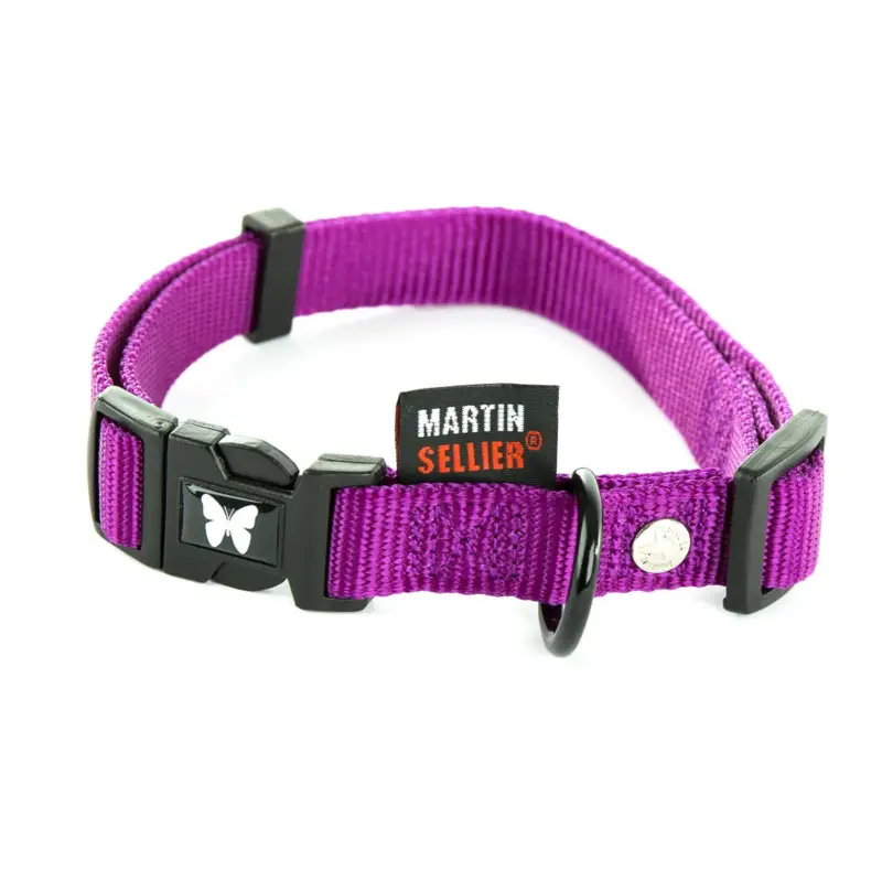 Prix Cassé Collier nylon réglable Martin Sellier mauve 20-40/55cm pour chien