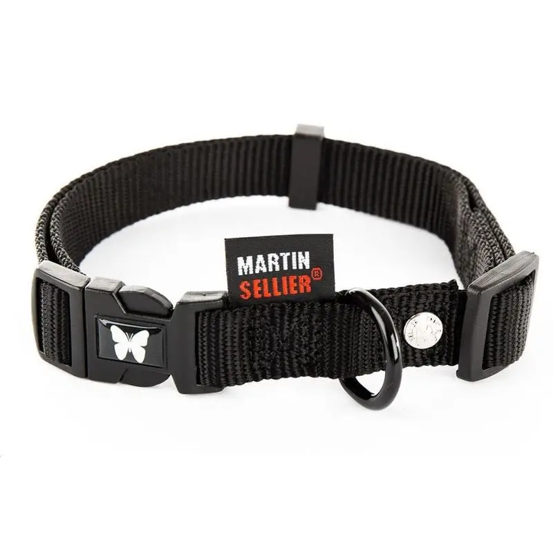 Bon Plan Collier nylon réglable Martin Sellier noir 25-45/65 cm pour chien