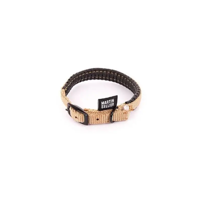 Collier confort Martin Sellier beige ajustable 10-30 cm pour chien Expédié Aujourd&rsquo;hui