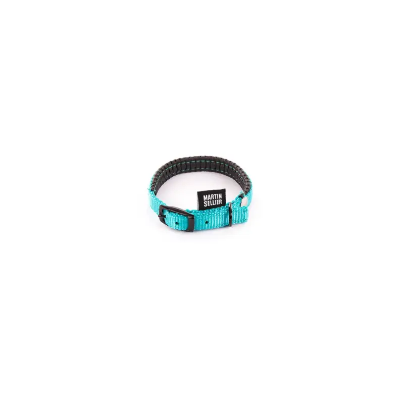 Collier confort Martin Sellier turquoise 10-30cm pour chien Prix Bas