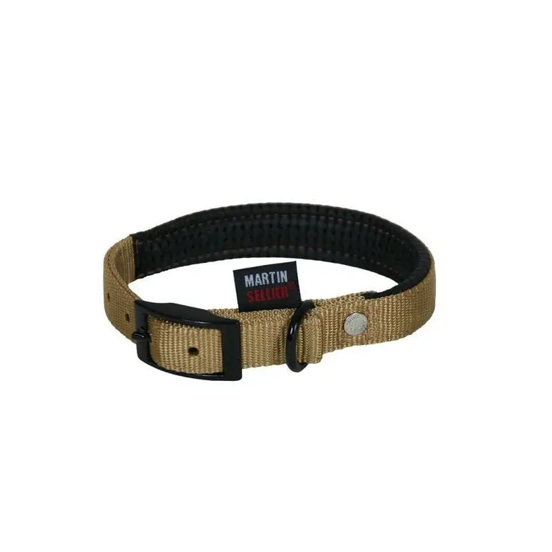 Collier confort rembourré Martin Sellier beige 25-55 cm pour chien Solde
