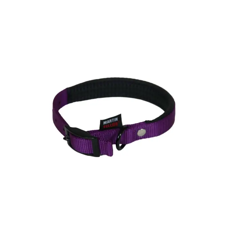 Collier confort Martin Sellier mauve 25-55cm pour chien Satisfait Ou Remboursé