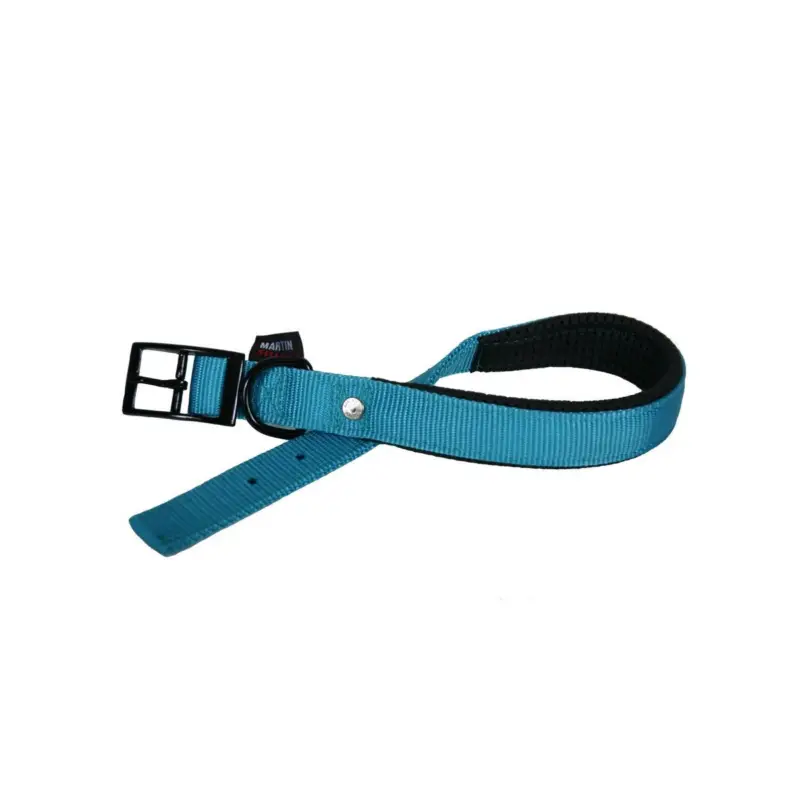 Collier confort Martin Sellier turquoise 25-55cm pour chien Prix Choc