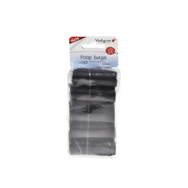 Sachets hygiéniques Vadigran noirs 10 rouleaux pour chien Offre Limitée