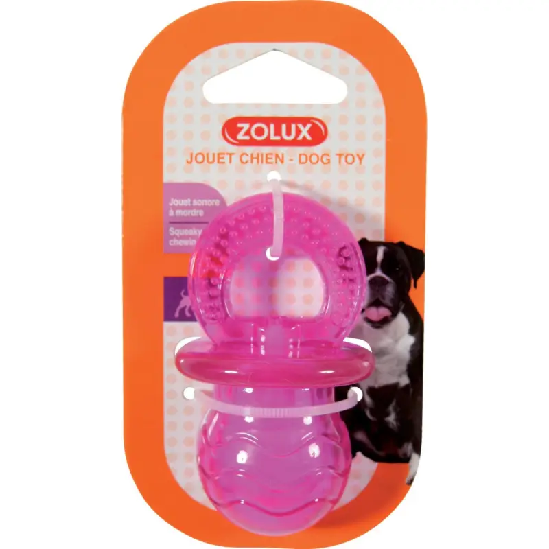 Jouet TPR tétine Zolux Pop 7,5 cm framboise pour chien Acheter En Ligne