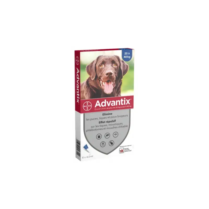 Remise Antiparasitaire Advantix grand chien 25-40kg 6 pipettes
