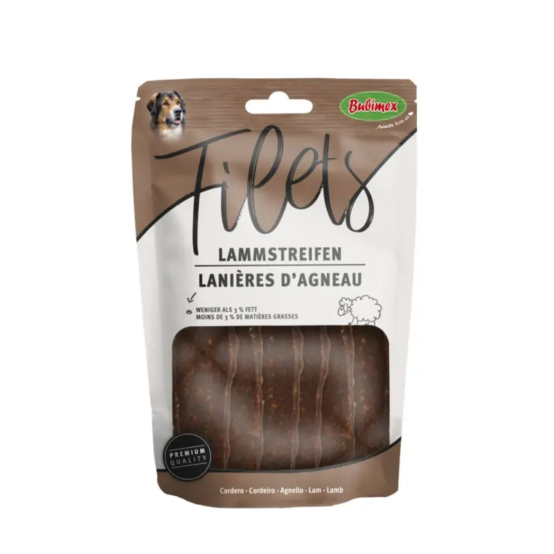 Promotion Saisonnière Bubimex Lanières pour chien agneau 100g