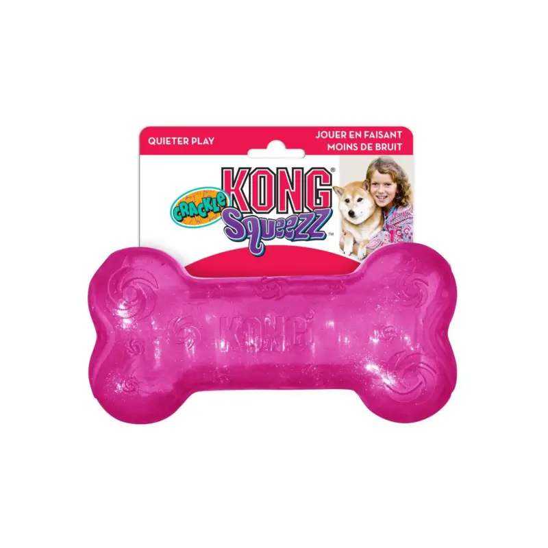 Acheter En Ligne Jouet KONG squeezz crackle bone M pour chien