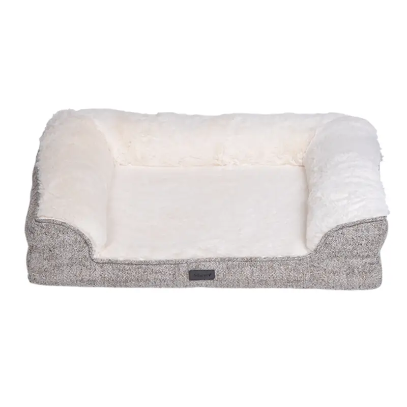 Sofa Vadigran lit Alys beige blanc 90x75x20cm pour chien Solde