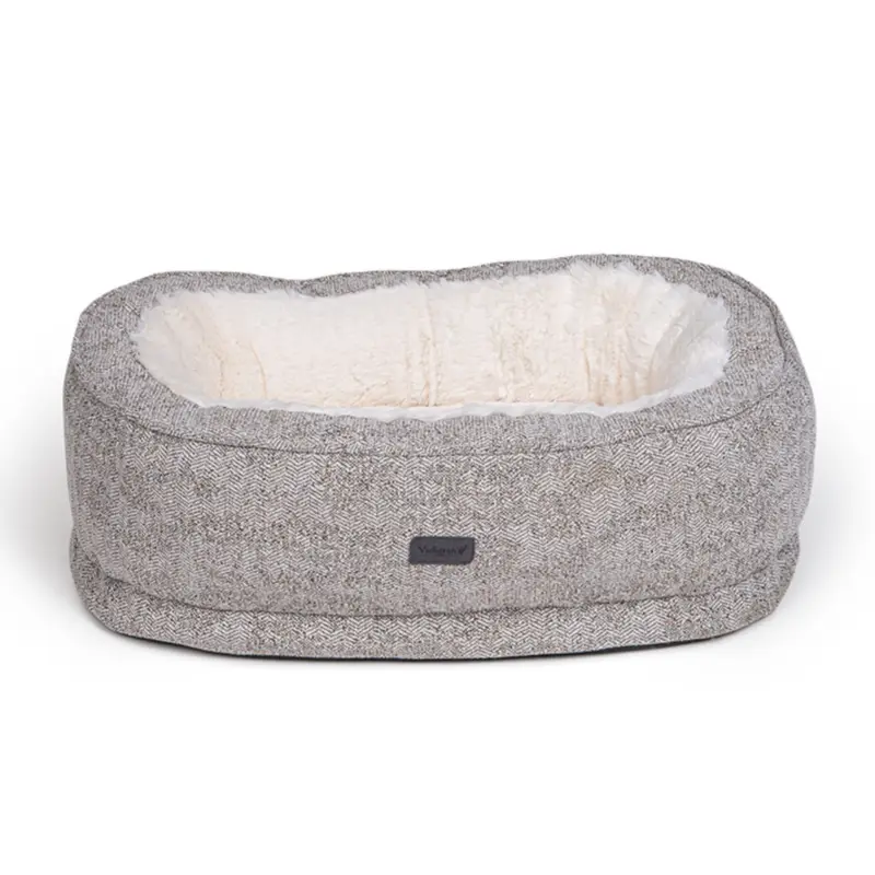 Usine Directe Panier Vadigran ovale Alys beige blanc 64x46x20cm pour chien