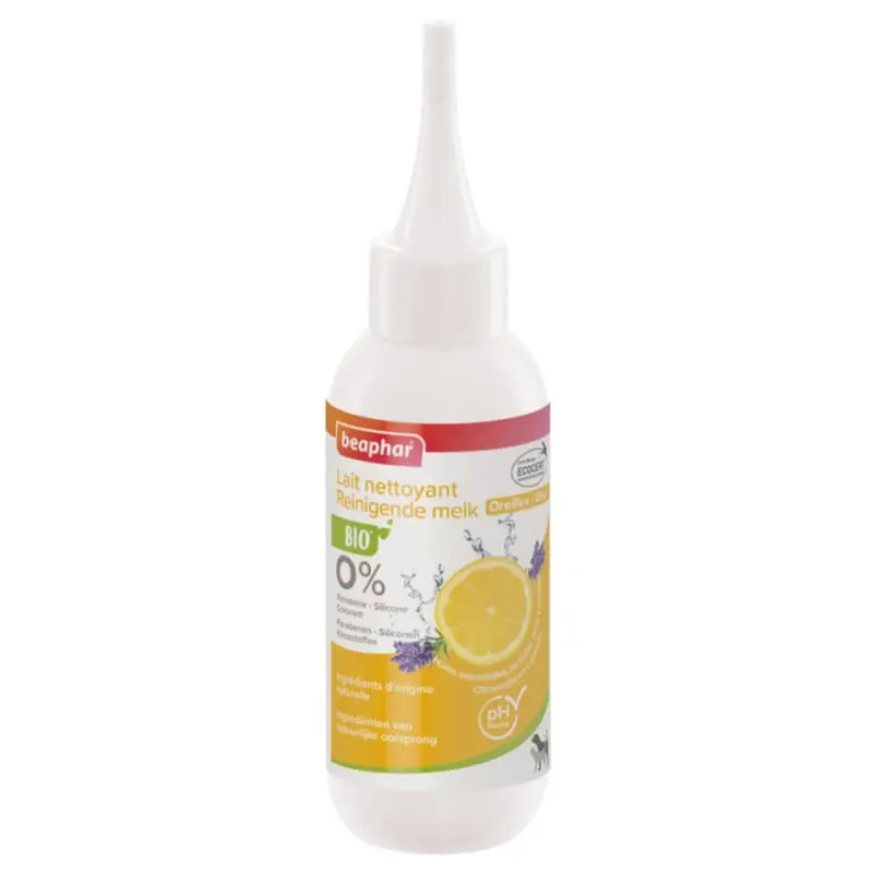 Lait nettoyant oreilles Beaphar bio 100 ml pour chien et chat Certifié