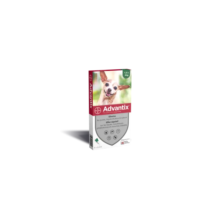 Nouvelle Collection Antiparasitaire Advantix chien 1.5-4kg 6 pipettes