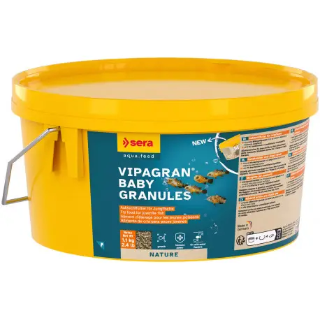Sera Vipagran Baby granulés 2,2L – Nourriture jeunes poissons tropicaux Meilleur Prix