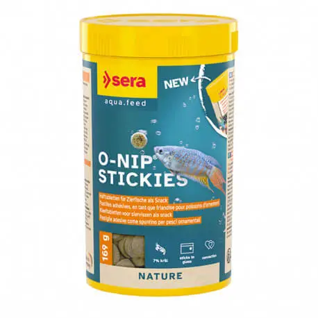 Retour Gratuit Sera O-Nip Stickies 250ml – Friandise poissons tropicaux