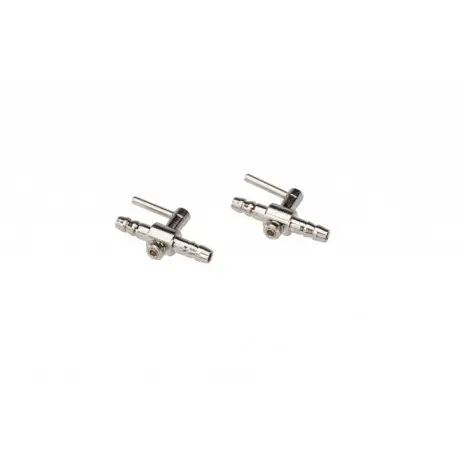 Robinet metalique 2 voies, 2 pcs/carte, pour tube air 4/6 Petit Prix