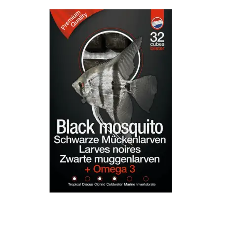 Dutch Select Larves de moustiques noires & Omega3 100gr Lot de 10pcs (1Kg) – Nourriture congelée Commander Maintenant