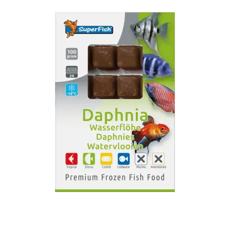 Acheter En Ligne SUPERFISH DAPHNIA 100gr Lot de 10pcs (1Kg) – Nourriture congelée