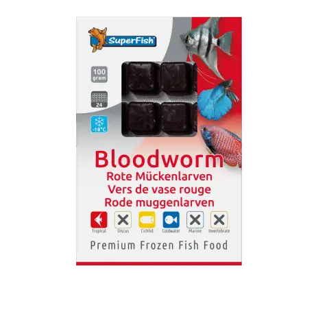 SUPERFISH VERS DE VASE 100gr Lot de 22pcs (2,2Kg) – Nourriture congelée Meilleur Prix