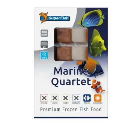 SUPERFISH QUARTET MARIN 100gr Lot de 10pcs (1Kg) – Nourriture congelée Petit Prix