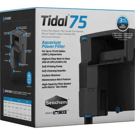Jusqu&rsquo;à Épuisement Des Stocks Seachem Tidal 75 – Filtre cascade pour aquarium jusqu&rsquo;à 300L