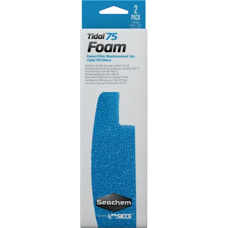 Seachem Mousse de filtration pour TIDAL 75 (2 Pièces) – Recharge Expédition Rapide