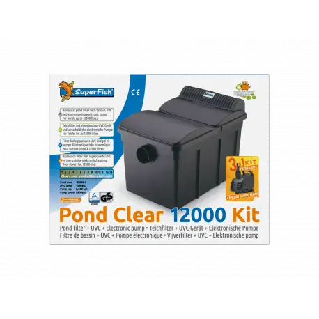 Vente Directe SUPERFISH PONDCLEAR KIT 12000 UVC 13W + POMPE – Kit de filtration bassin