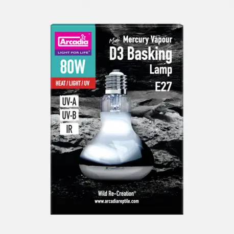 ARCADIA 2ND GENERATION MINI D3 UV BASKING LAMP 80 WATT Réduction