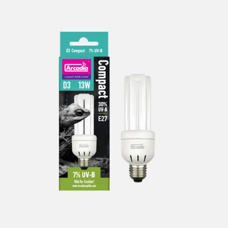 ARCADIA MINI TRIPLE U D3 7% UVB SCREW IN COMPACT 13 WATT Prix Promo