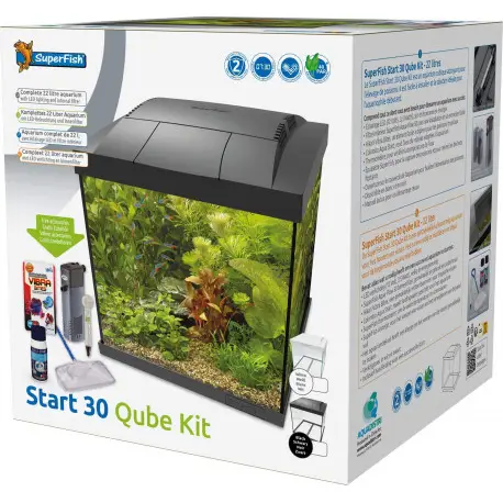 Superfish Start 30 Qube Kit Noir – Aquarium équipé Soldes