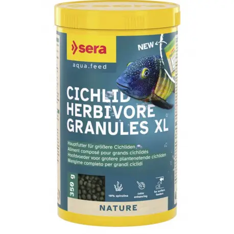 Offre Du Jour SERA Cichlid Herbivores Granules XL 1000mL – Nourriture cichlidés herbivores