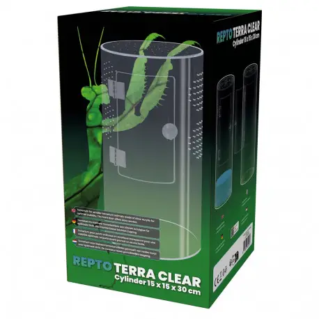 Dernière Chance REPTO Terra Clear Cylinder 15X15X30 CM – Terrarium en Acrylique