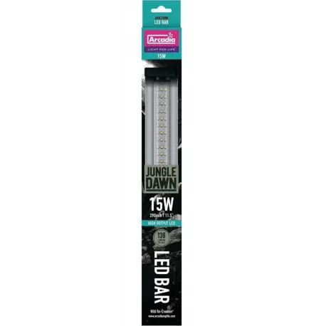 Certifié ARCADIA Jungle Dawn LED BAR 290mm 15W – Rampe d&rsquo;éclairage Terrarium