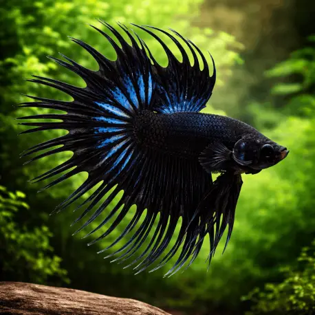 Betta splendens Crowntail Black mix Achetez Aujourd&rsquo;hui