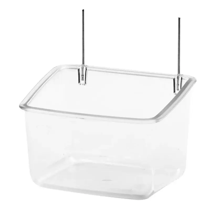 Mangeoire Transparente profonde à Crochets Métalliques – 400 ml Seulement Aujourd&rsquo;hui