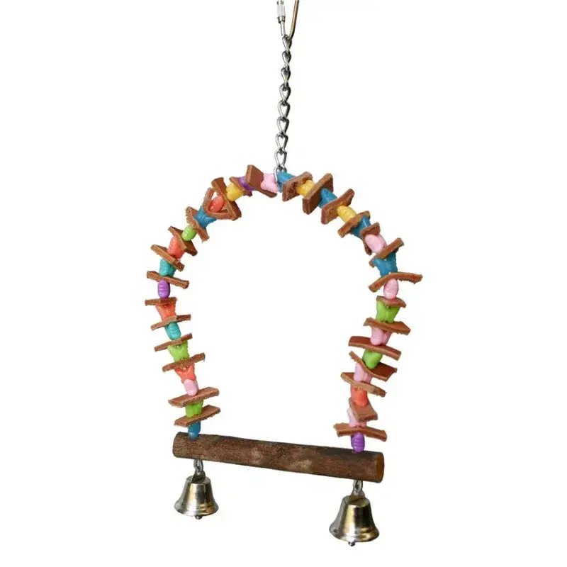 Certifié Petite Balançoire Cuir et Perles – Jouet Perruche