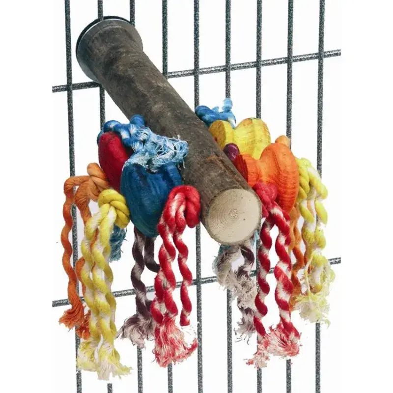 Expédition Rapide Perchoir Cactus Large avec Perles en Bois et Corde de Coton pour Perruches et Perroquets