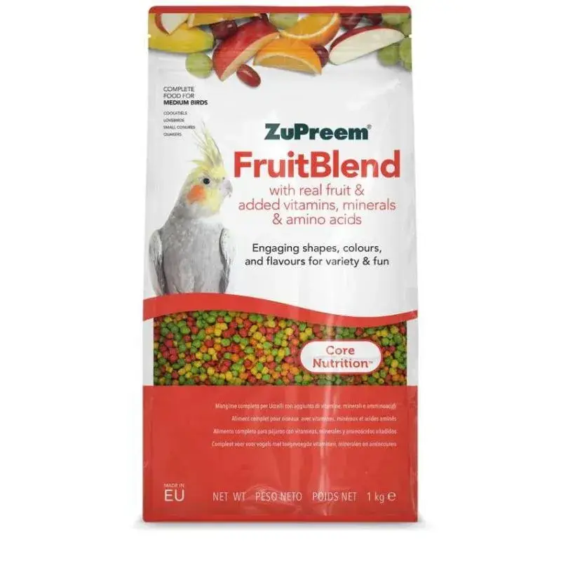 ZuPreem FruitBlend Medium – 1 kg – Extrudés Grandes Perruches Commander Vite