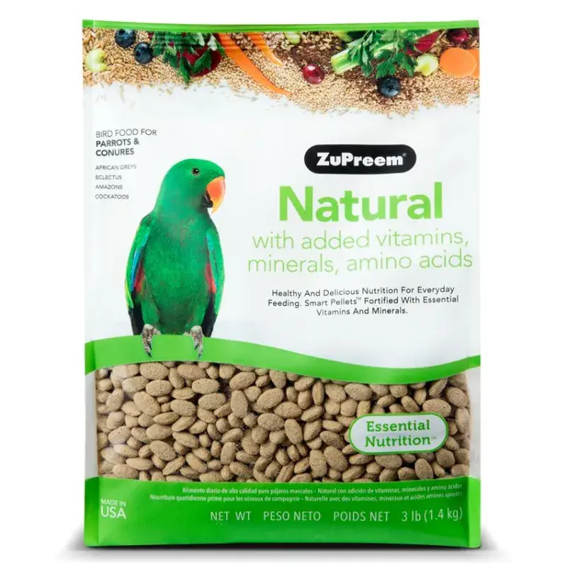 Satisfait Ou Remboursé Extrudés ZuPreem Natural Perroquets / Conures – 1,36 kg
