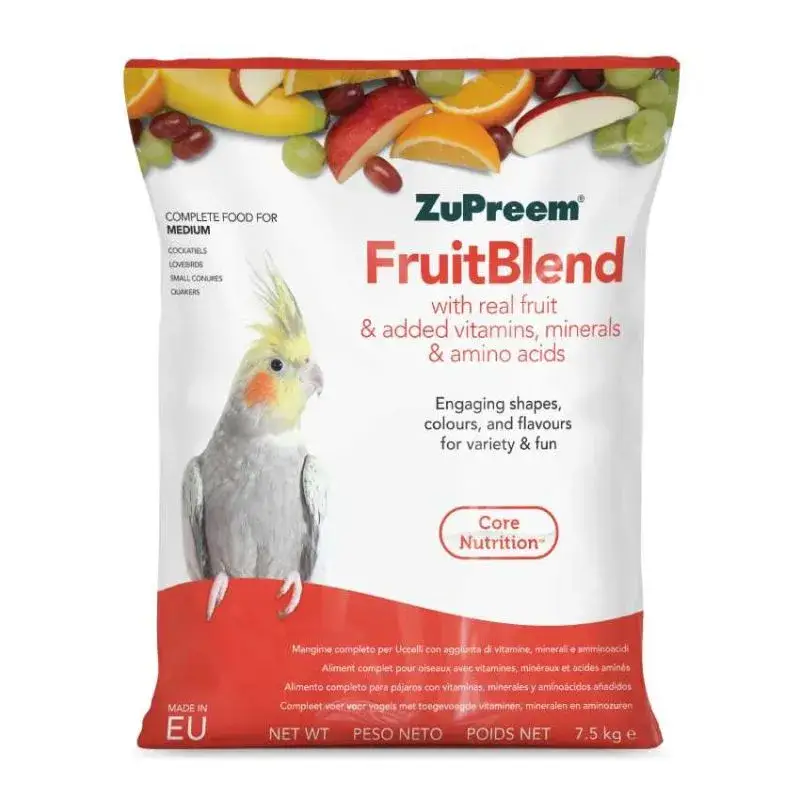 Nouveauté ZuPreem FruitBlend Medium – 7,5 kg – Extrudés Grandes Perruches