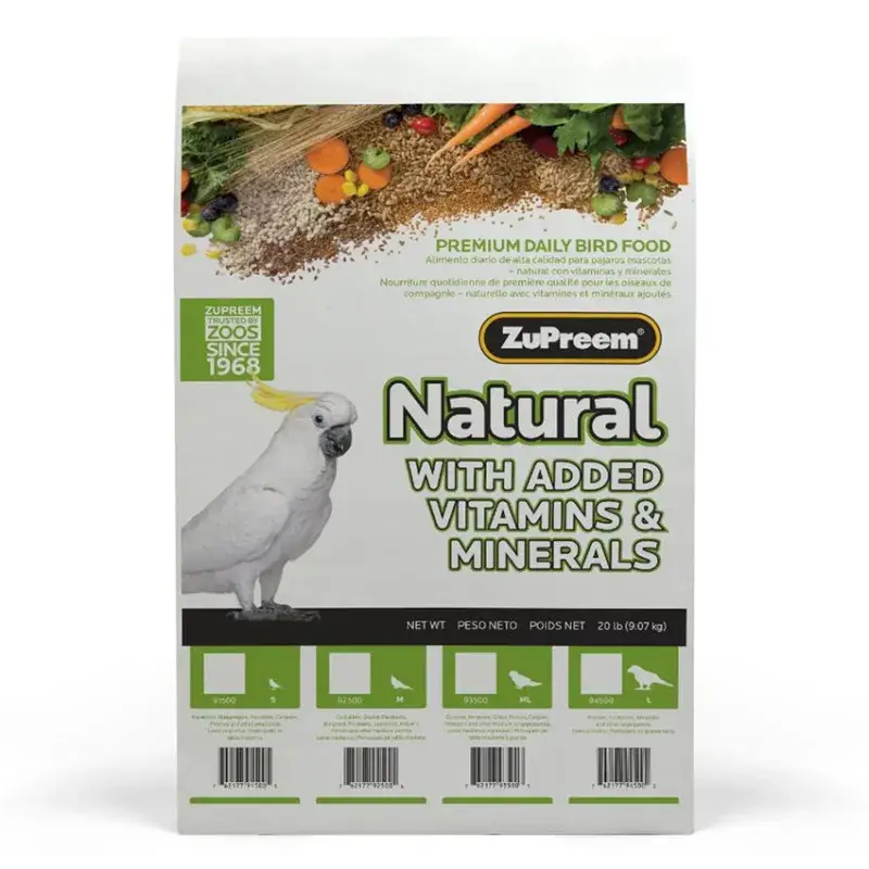 Extrudés ZuPreem Natural Petites Perruches – 9,07 kg Expédié Aujourd&rsquo;hui