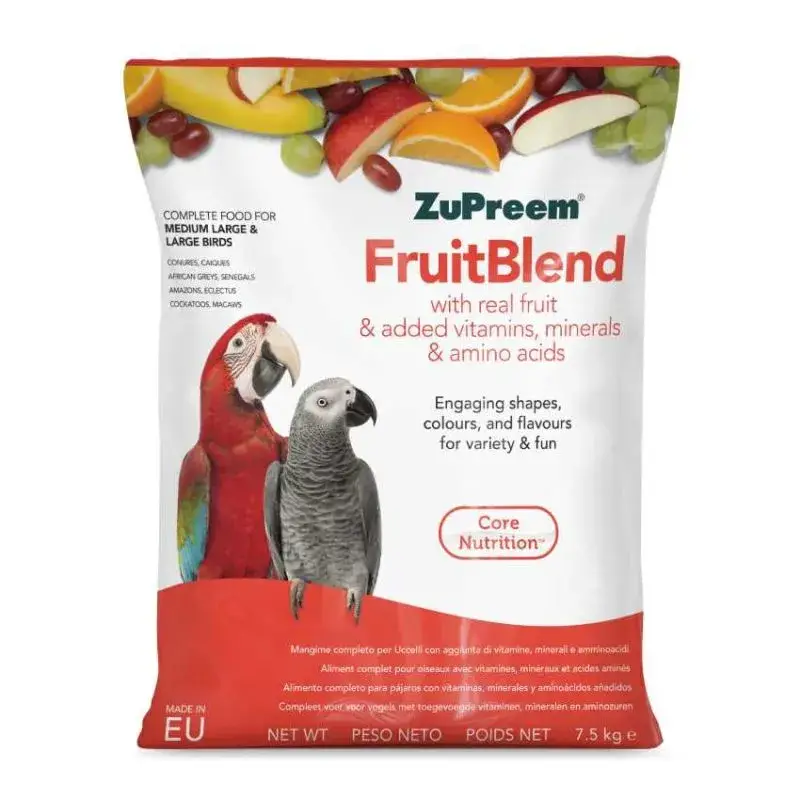 Authentique ZuPreem FruitBlend Medium / Large – 7,5 kg – Extrudés Perroquets