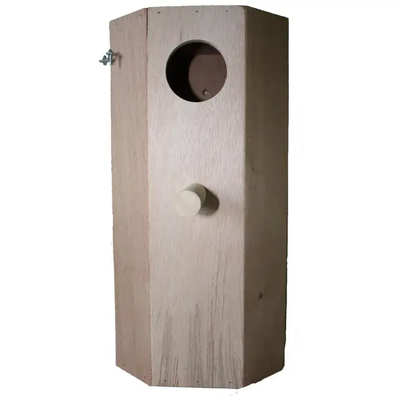 Nid Bois Octogonal Vertical pour Grandes Perruches à Longues Queues Pas Cher