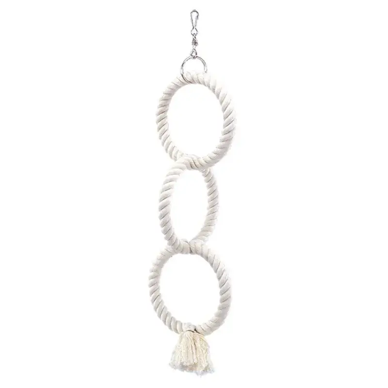 Prix Cassé Triple Anneaux de Corde en Coton Small pour Petites perruches