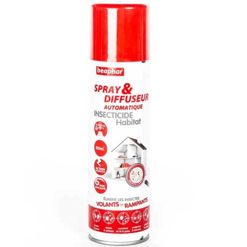 Beaphar – Spray et Diffuseur Insecticide Automatique – 250 ml – 80m2 Vente Flash