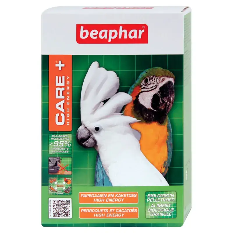 Prix Cassé Offre Spéciale DLUO – Beaphar – Granulés Care + High Energy pour Grands Perroquets et Grands Cacatoès – 1 kg