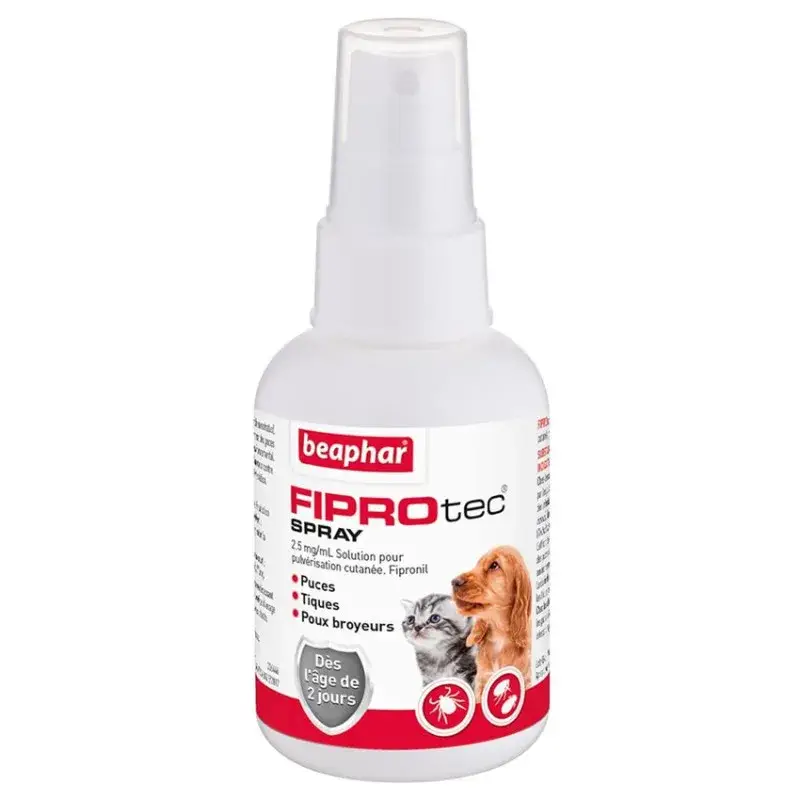 Promotion Fiprotec Spray Anti Puces et Anti Tiques pour Chat et Chien – 100 ml
