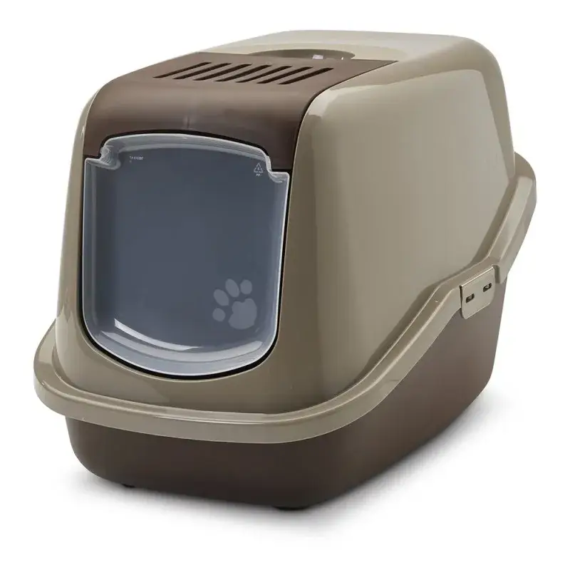 Savic – Maison de Toilette pour Chat Nestor – Gris et Chocolat Must-Have