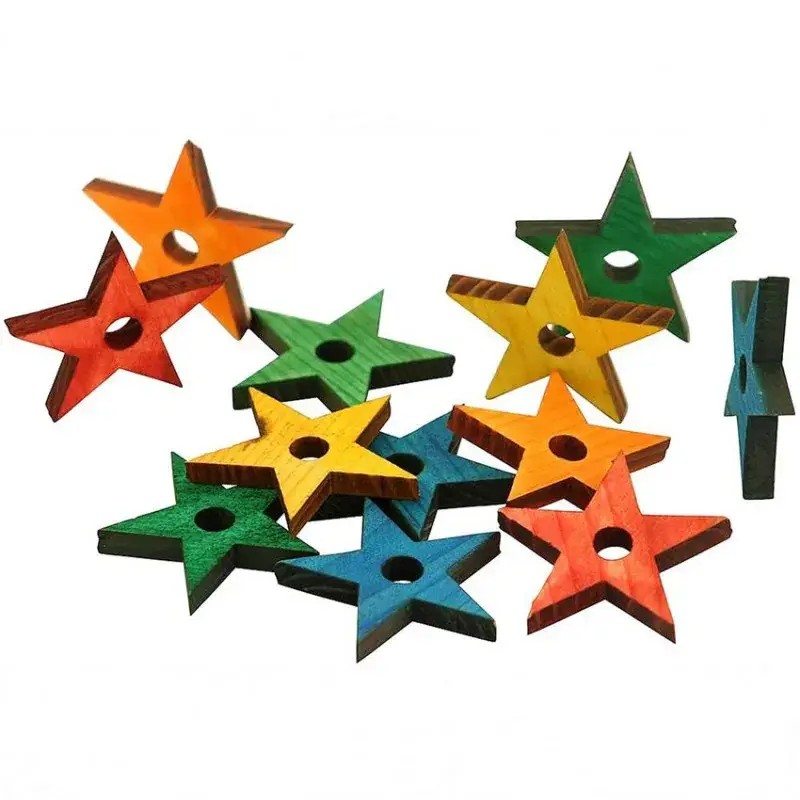 Haute Qualité Zoo-Max – Pièces en Bois de Pin – Forme Etoile – 12 Pièces